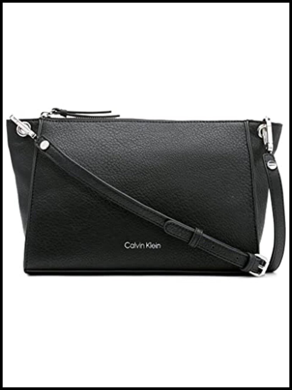 Vegan Leather Reyna Crossbody Handbag Adjustable Strap Zip Sling
